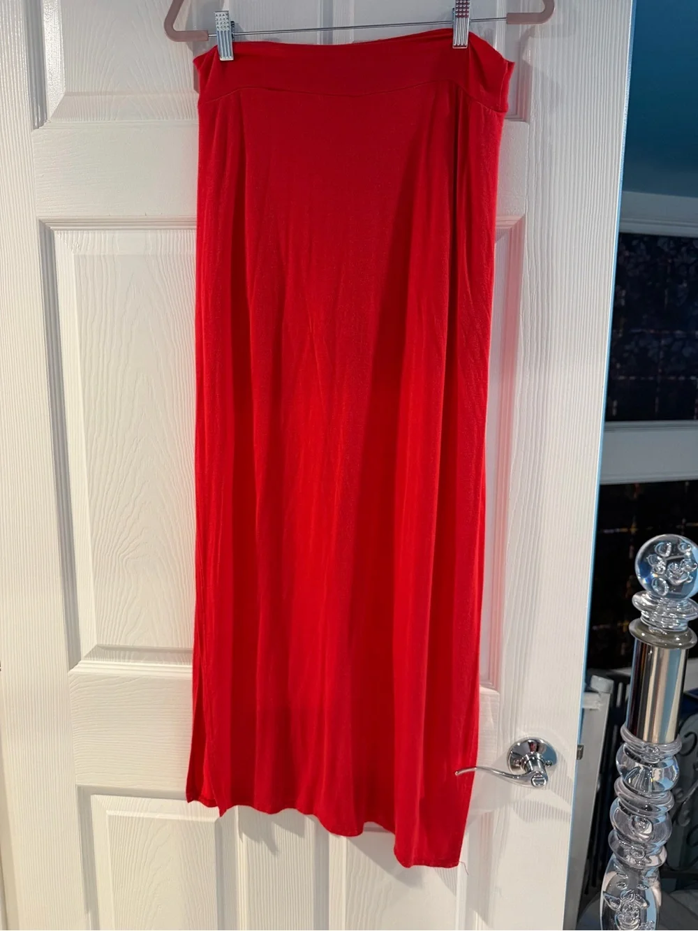 Red Maxi Skort with Side Slits - Brand Unspecified